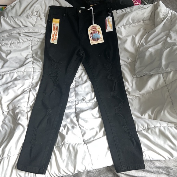 Black Stretch ripped jeans - Picture 3 of 7